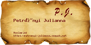 Petrányi Julianna névjegykártya