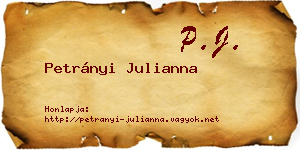 Petrányi Julianna névjegykártya