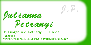 julianna petranyi business card