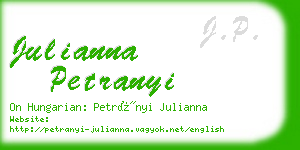 julianna petranyi business card